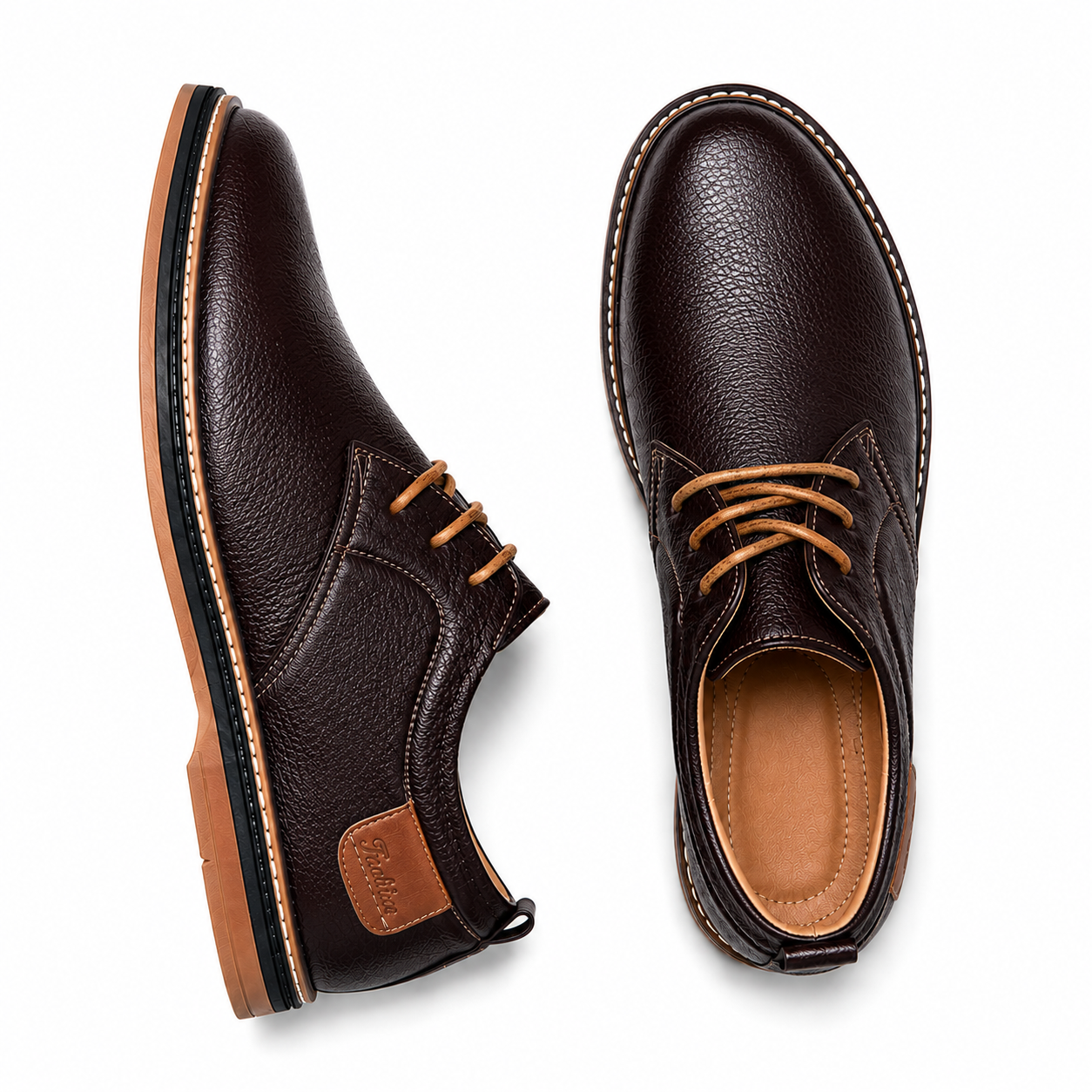 Chaussures homme cuir véritable fait main coutures artisanales