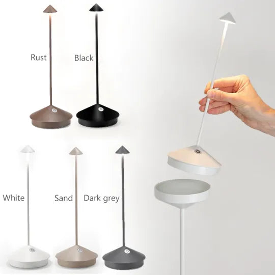 Lampe de table LED sans fil dimmable et étanche pour intérieur et extérieur