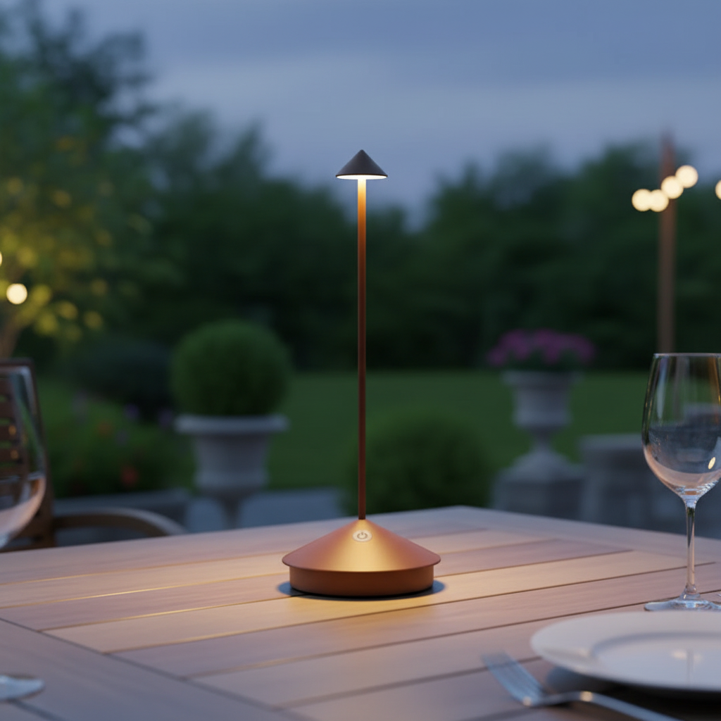 Lampe de table LED sans fil dimmable et étanche pour intérieur et extérieur