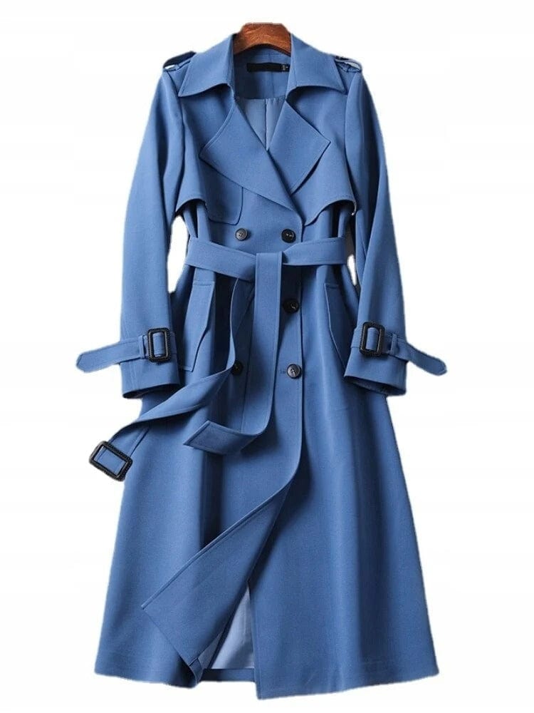 Trench da donna con spalline e vita sagomata