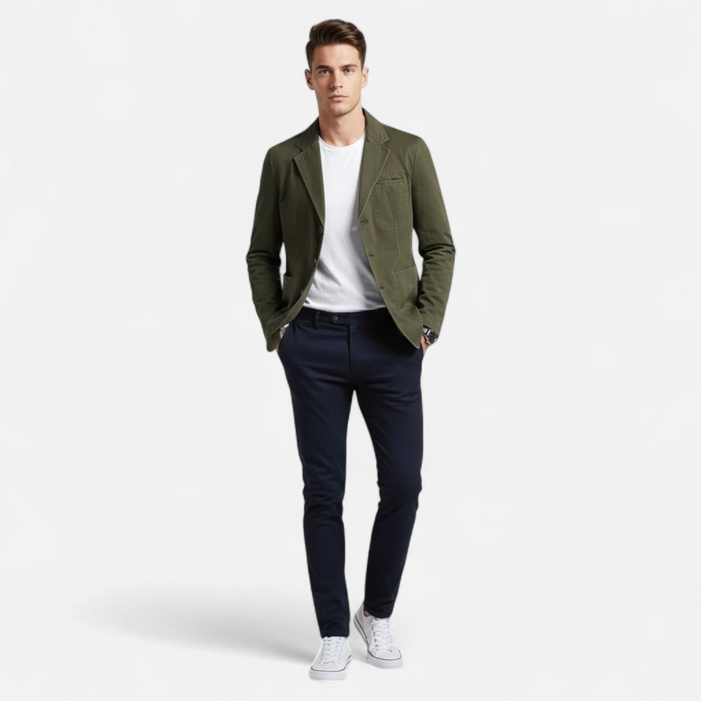 Blazer homme grande taille trois boutons style tailleur italien