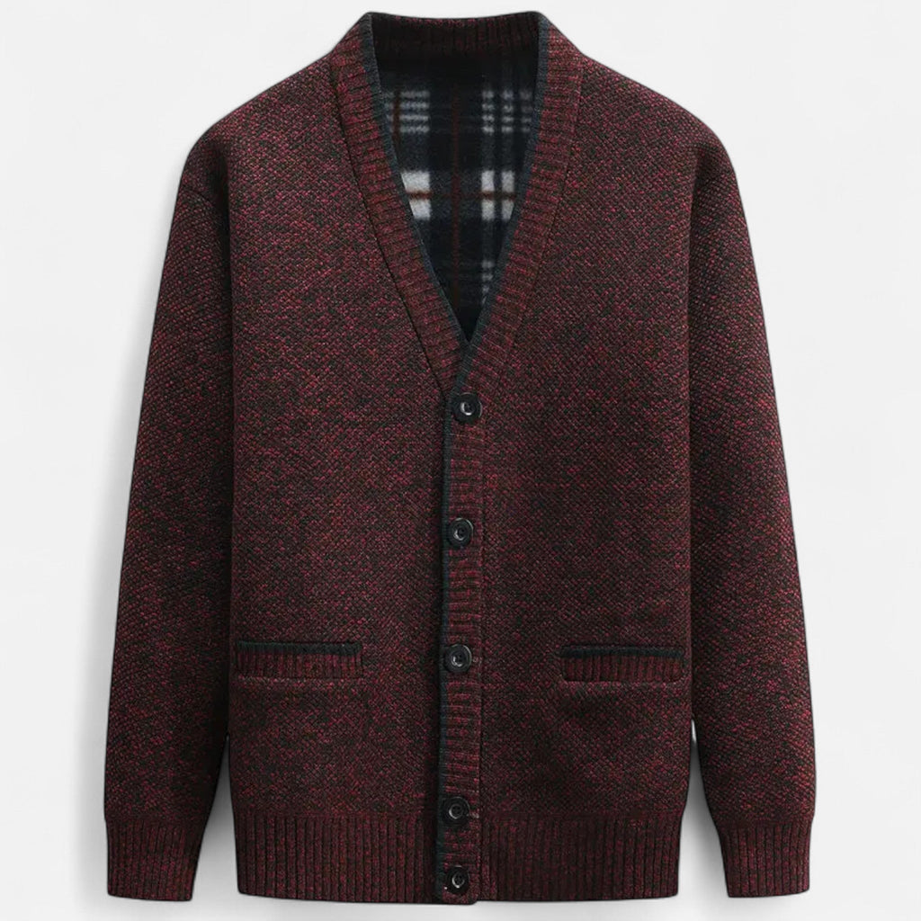 Cárdigan de punto para hombre, de corte regular y elegante