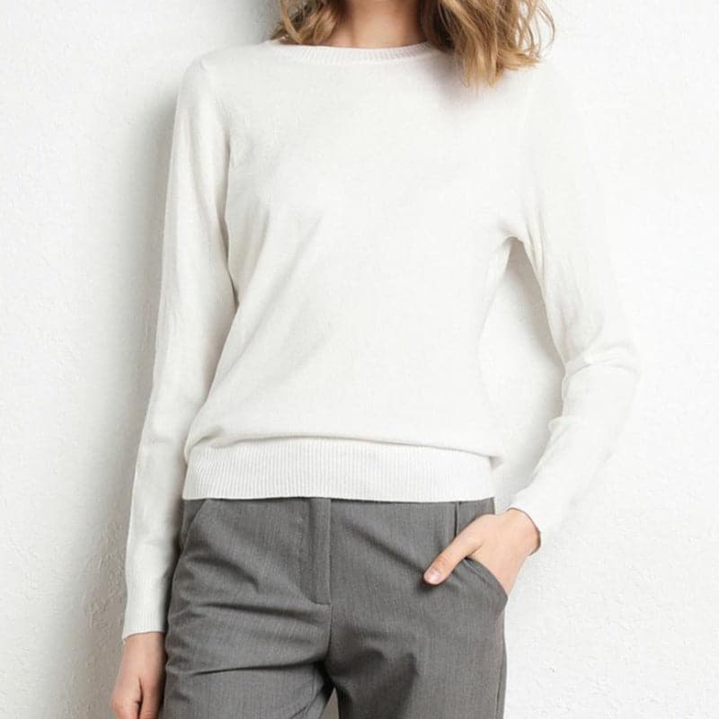 Women's Cashmere-Blend Crew-Neck Sweater