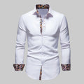 Camicia da uomo a maniche lunghe con colletto a punta e inserto stampato
