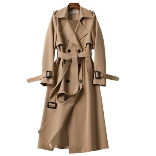 Trench da donna con spalline e vita sagomata