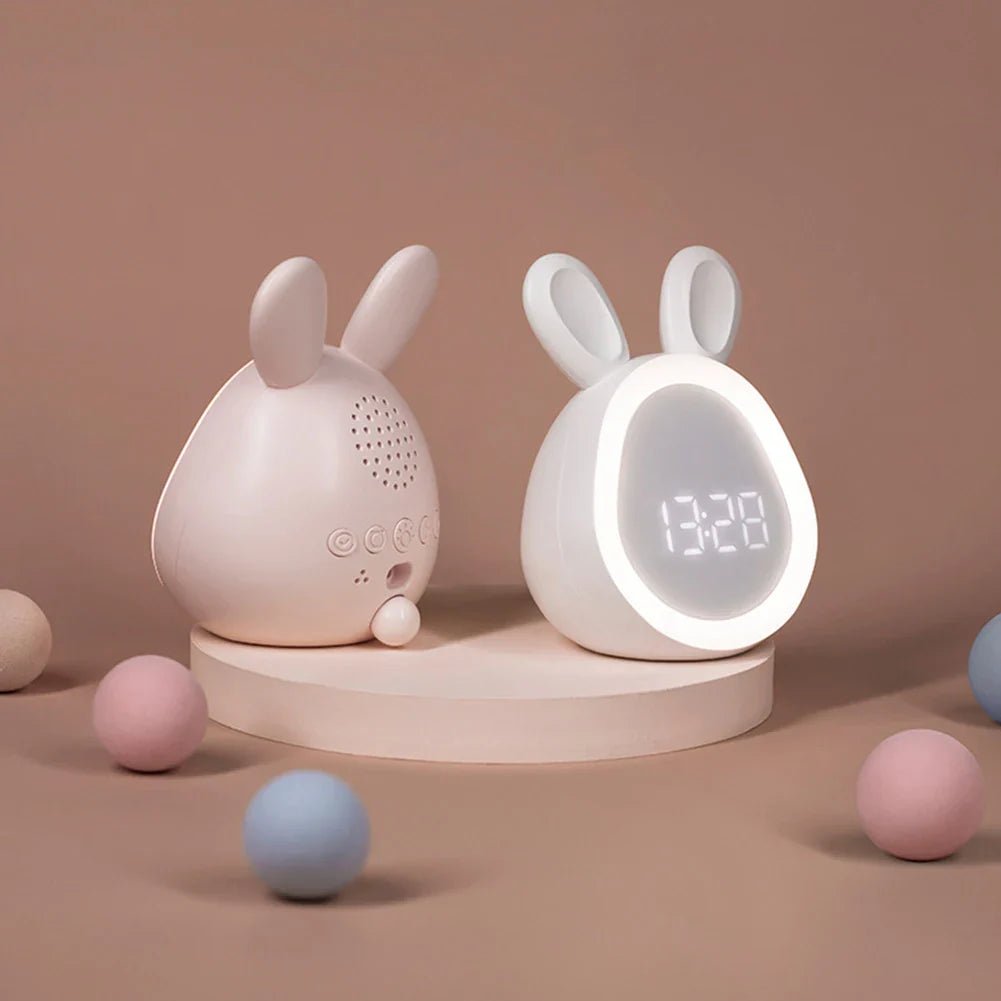 Réveil enfant en forme de lapin avec veilleuse LED dimmable
