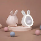 Réveil enfant en forme de lapin avec veilleuse LED dimmable