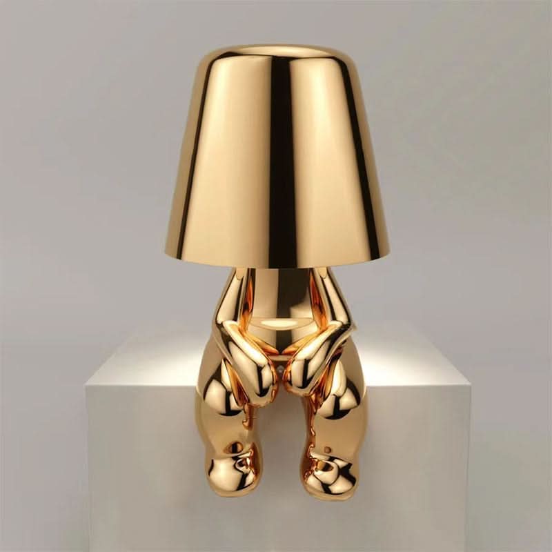 Lámpara de mesa decorativa LED regulable de metal y acrílico para dormitorio y salón