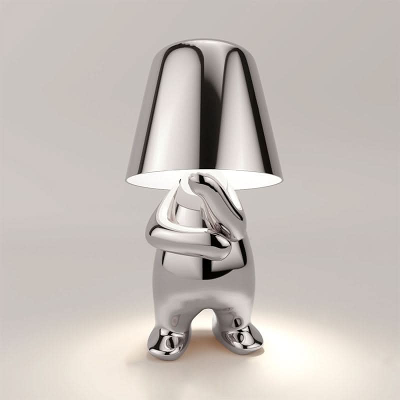 Lámpara de mesa decorativa LED regulable de metal y acrílico para dormitorio y salón