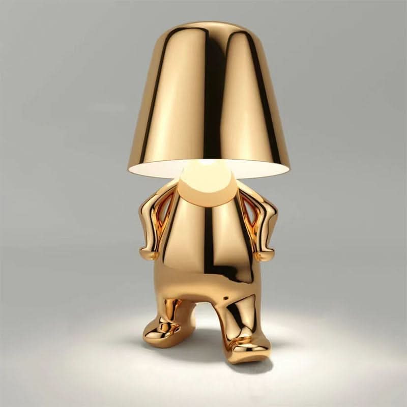 Lámpara de mesa decorativa LED regulable de metal y acrílico para dormitorio y salón