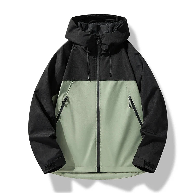 Veste shell homme imperméable coupe-vent capuche outdoor