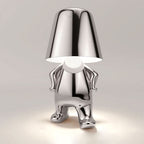 Lámpara de mesa decorativa LED regulable de metal y acrílico para dormitorio y salón