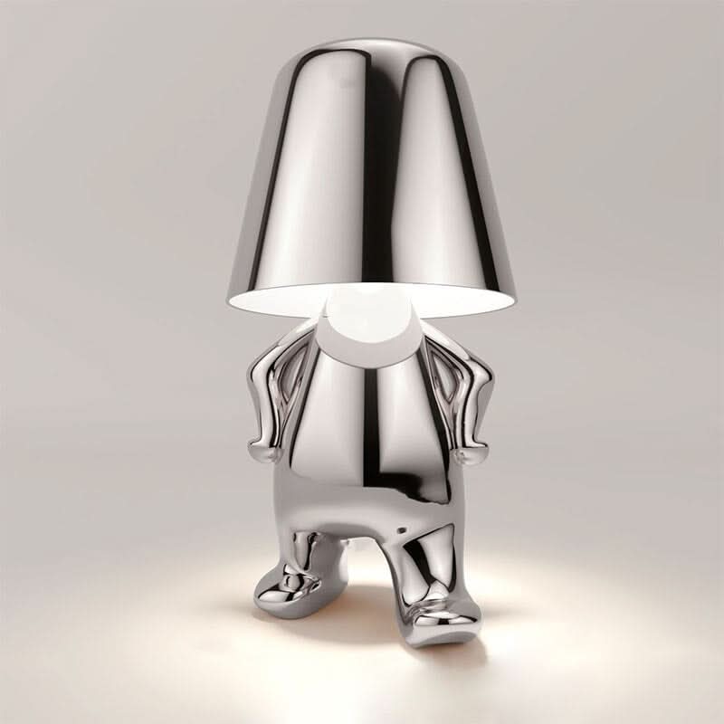 Lampe de table figurine LED dimmable en métal et acrylique pour chambre et salon