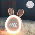 Réveil enfant en forme de lapin avec veilleuse LED dimmable