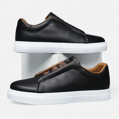 Sneakers en Cuir Sans Lacets Semelle Confort pour Homme