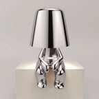 Lámpara de mesa decorativa LED regulable de metal y acrílico para dormitorio y salón