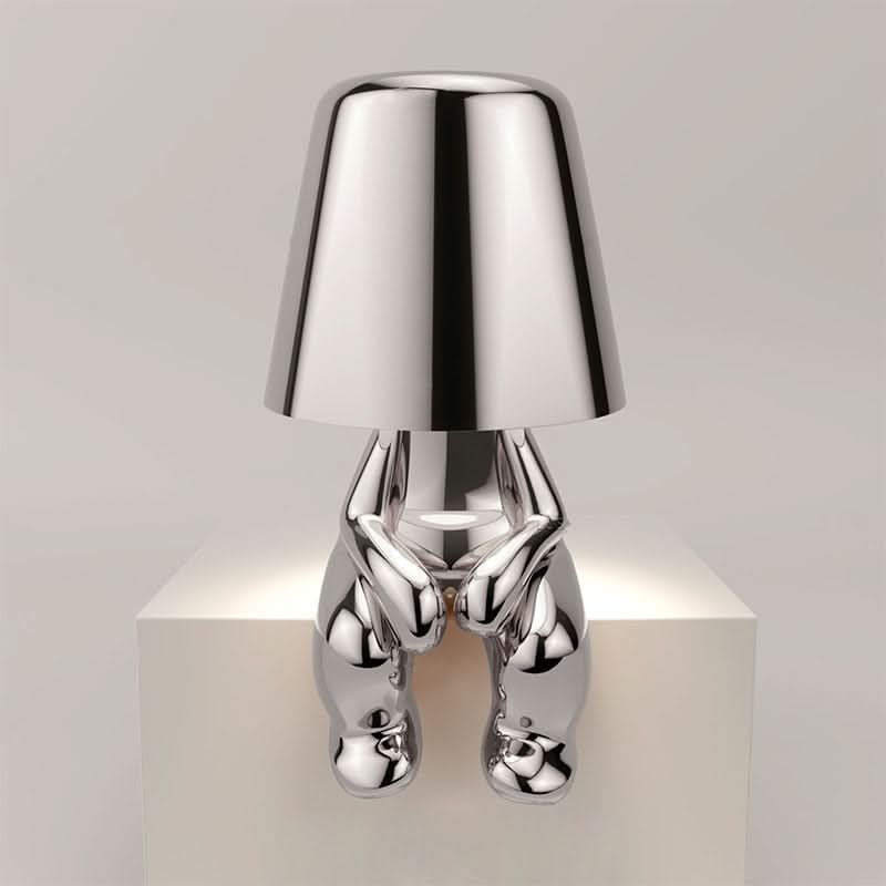 Lampe de table figurine LED dimmable en métal et acrylique pour chambre et salon