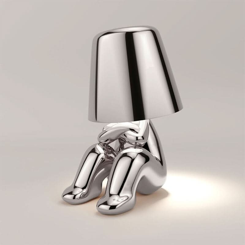 Lámpara de mesa decorativa LED regulable de metal y acrílico para dormitorio y salón