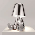 Lámpara de mesa decorativa LED regulable de metal y acrílico para dormitorio y salón