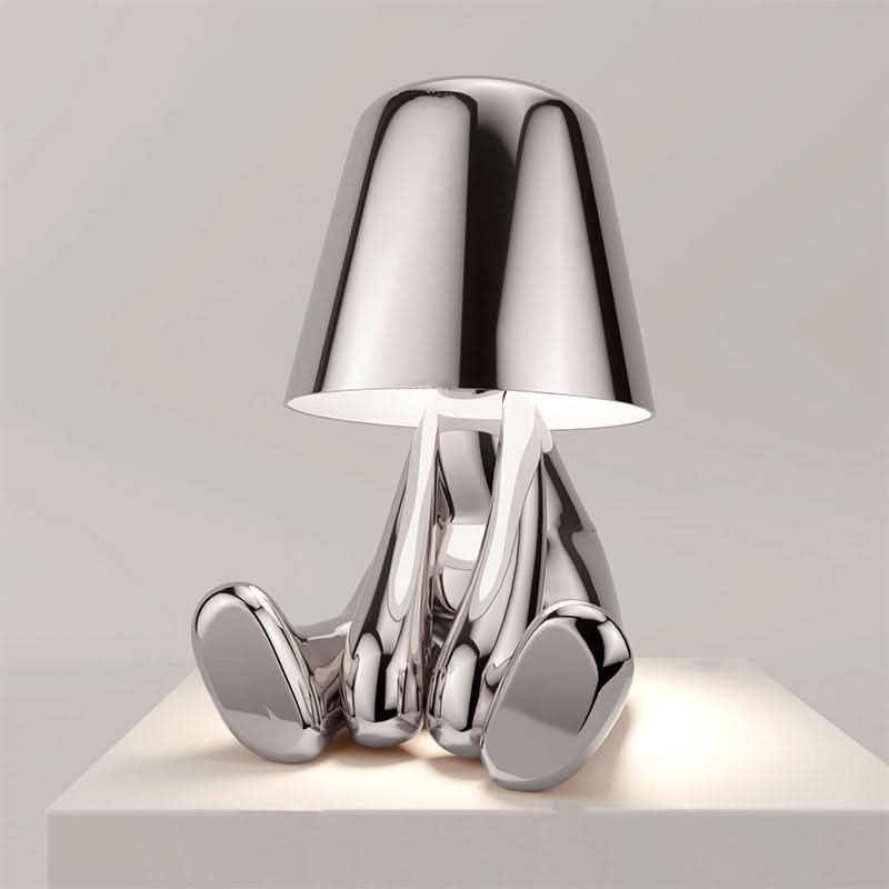 Lampe de table figurine LED dimmable en métal et acrylique pour chambre et salon
