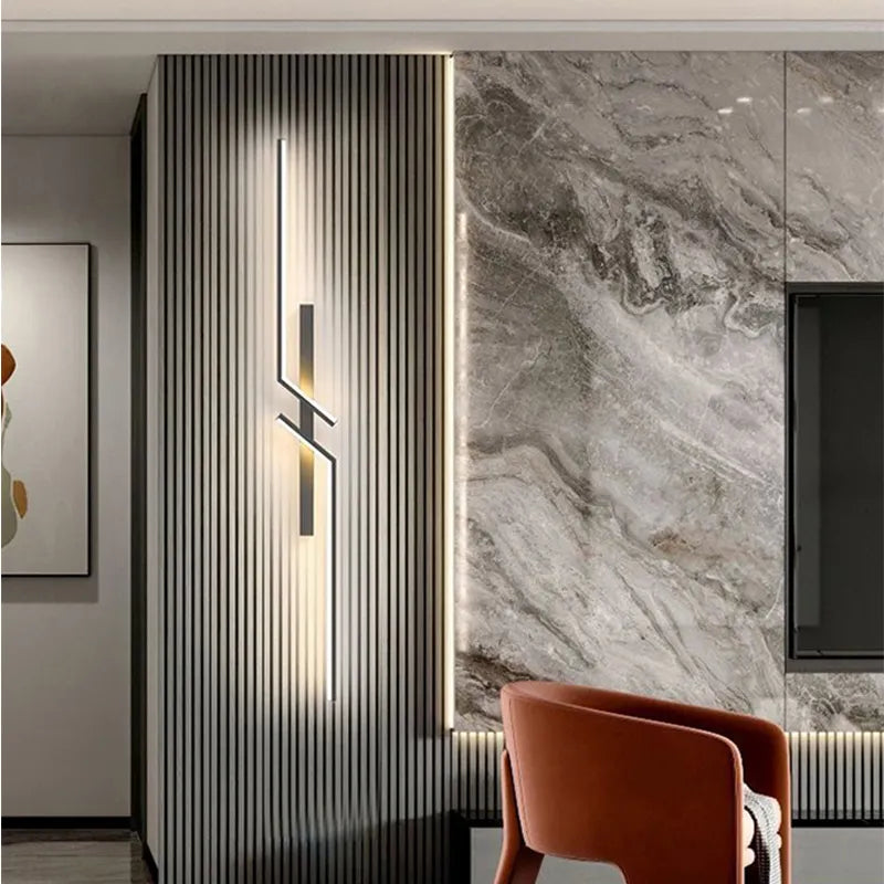 Applique murale LED géométrique pour salon avec lumière chaude ou froide