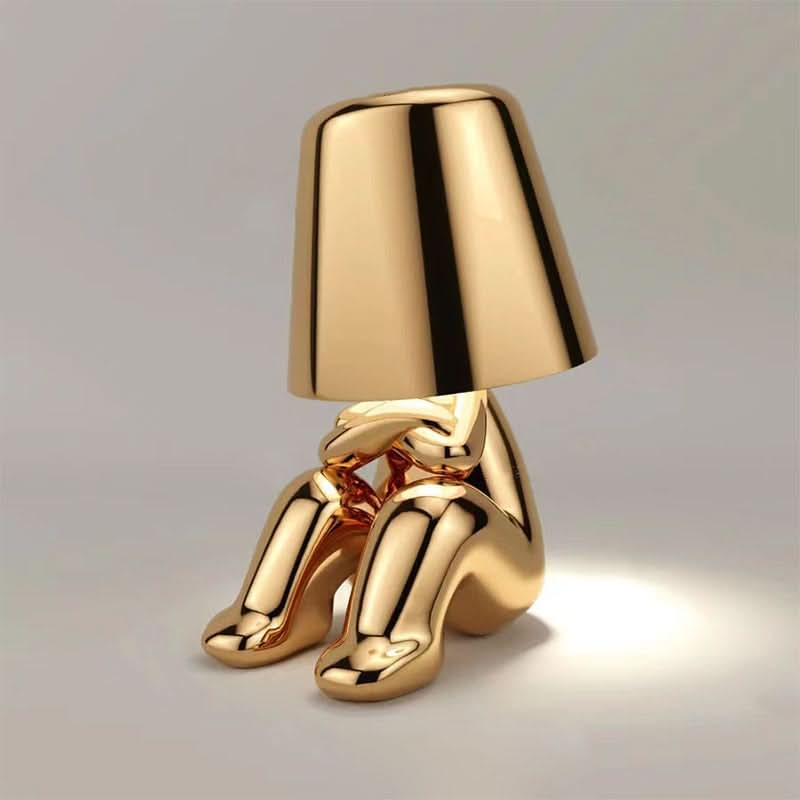 Lampe de table figurine LED dimmable en métal et acrylique pour chambre et salon