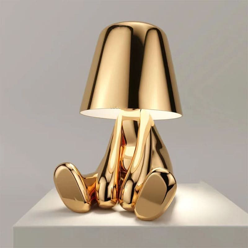 Lámpara de mesa decorativa LED regulable de metal y acrílico para dormitorio y salón