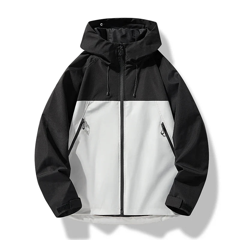 Veste shell homme imperméable coupe-vent capuche outdoor