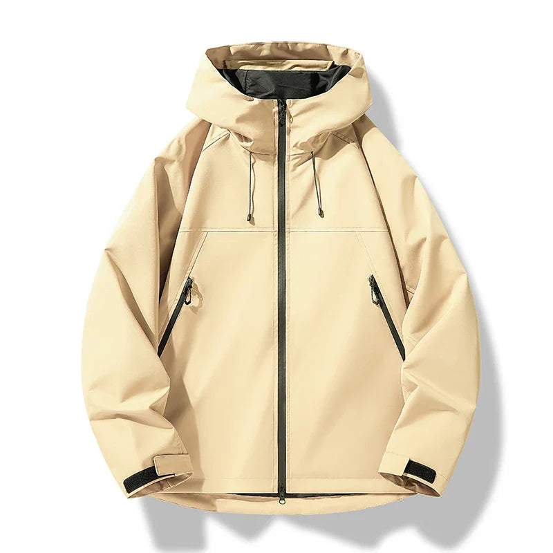 Veste shell homme imperméable coupe-vent capuche outdoor