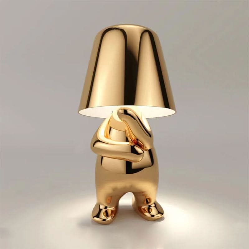 Lámpara de mesa decorativa LED regulable de metal y acrílico para dormitorio y salón