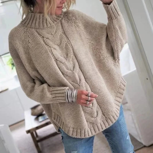 Pull en Laine Col Montant Torsadé pour Femme