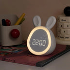 Réveil enfant en forme de lapin avec veilleuse LED dimmable