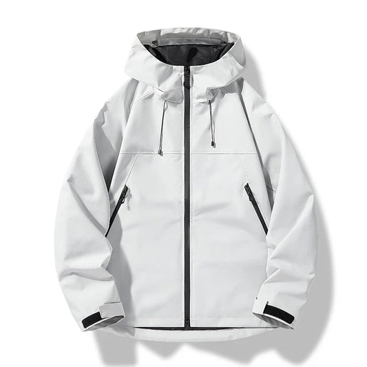 Veste shell homme imperméable coupe-vent capuche outdoor