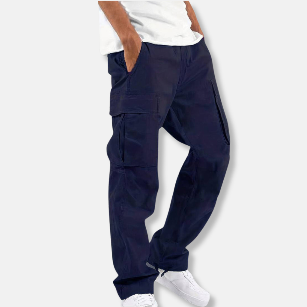 Men's relaxed-fit cargo pants with an adjustable waist