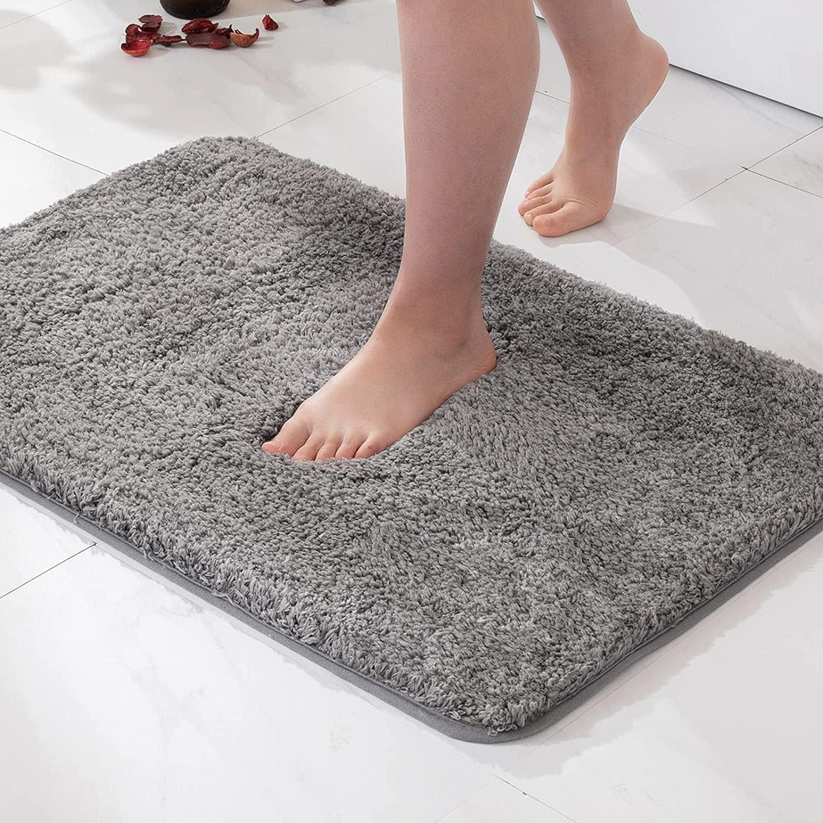 Tapis de bain ultra-doux à séchage rapide antidérapant en microfibre