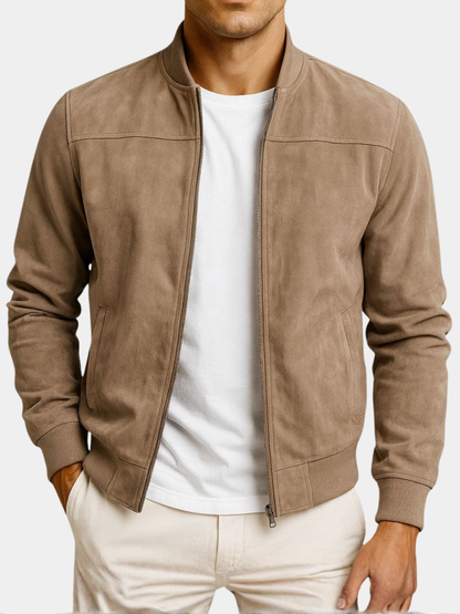 Veste homme daim véritable coupe urbaine moderne