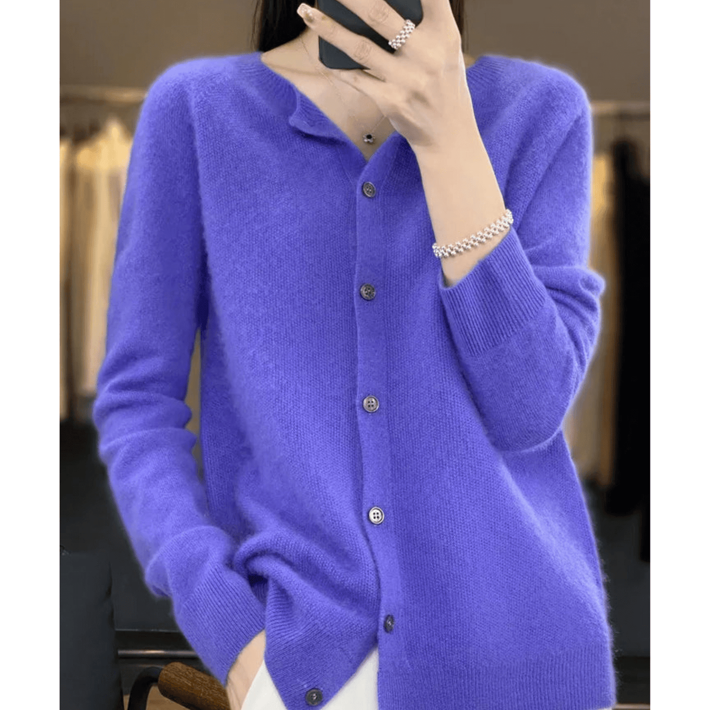 Cardigan Boutonné Col en V pour Femme