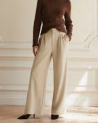 Women's Wide-Leg Trousers with Structured Waistband