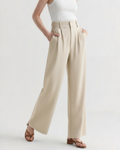 Women's Wide-Leg Trousers with Structured Waistband