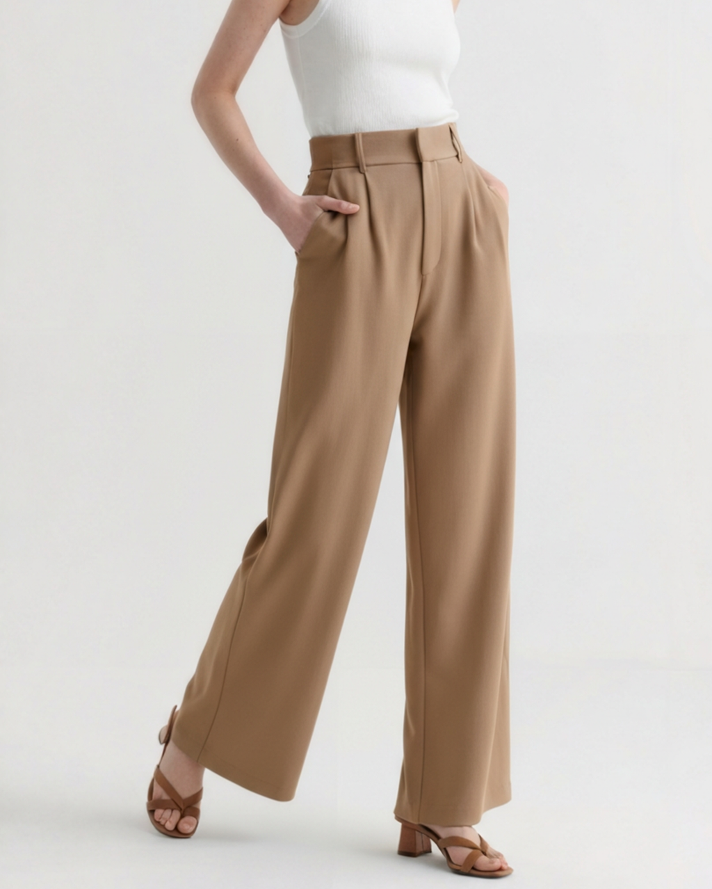 Women's Wide-Leg Trousers with Structured Waistband
