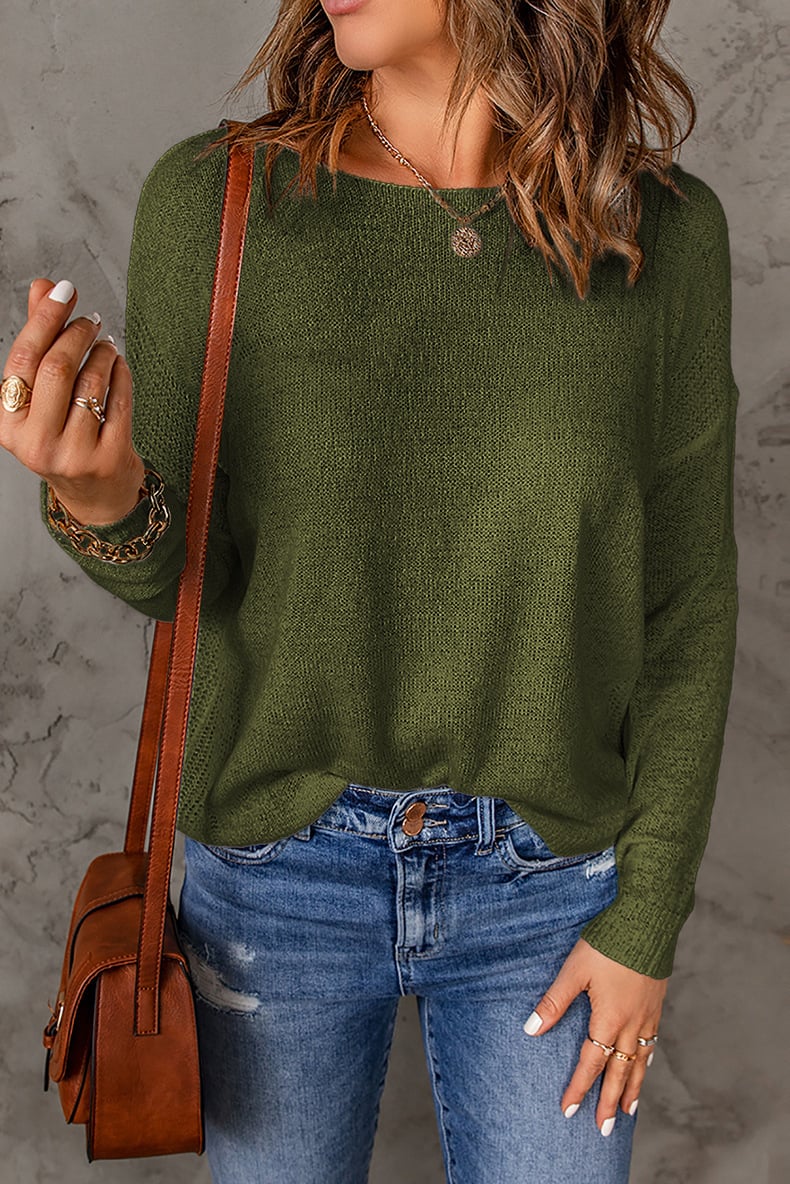 Women's Relaxed-Fit Crew-Neck Wool Sweater
