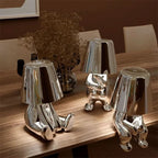 Lámpara de mesa decorativa LED regulable de metal y acrílico para dormitorio y salón