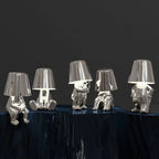 Lámpara de mesa decorativa LED regulable de metal y acrílico para dormitorio y salón