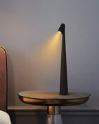 Rechargeable wireless table lamp with a slim base, available in several sizes