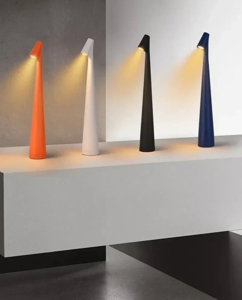 Lampe de table sans fil rechargeable avec pied élancé en plusieurs tailles