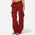 Pantaloni cargo da donna in cotone, a gamba larga e dritta