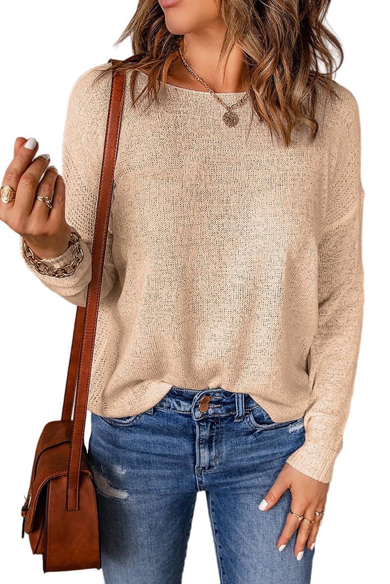Pull en Laine Coupe Ample Col Rond pour Femme