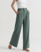 Women's Wide-Leg Trousers with Structured Waistband