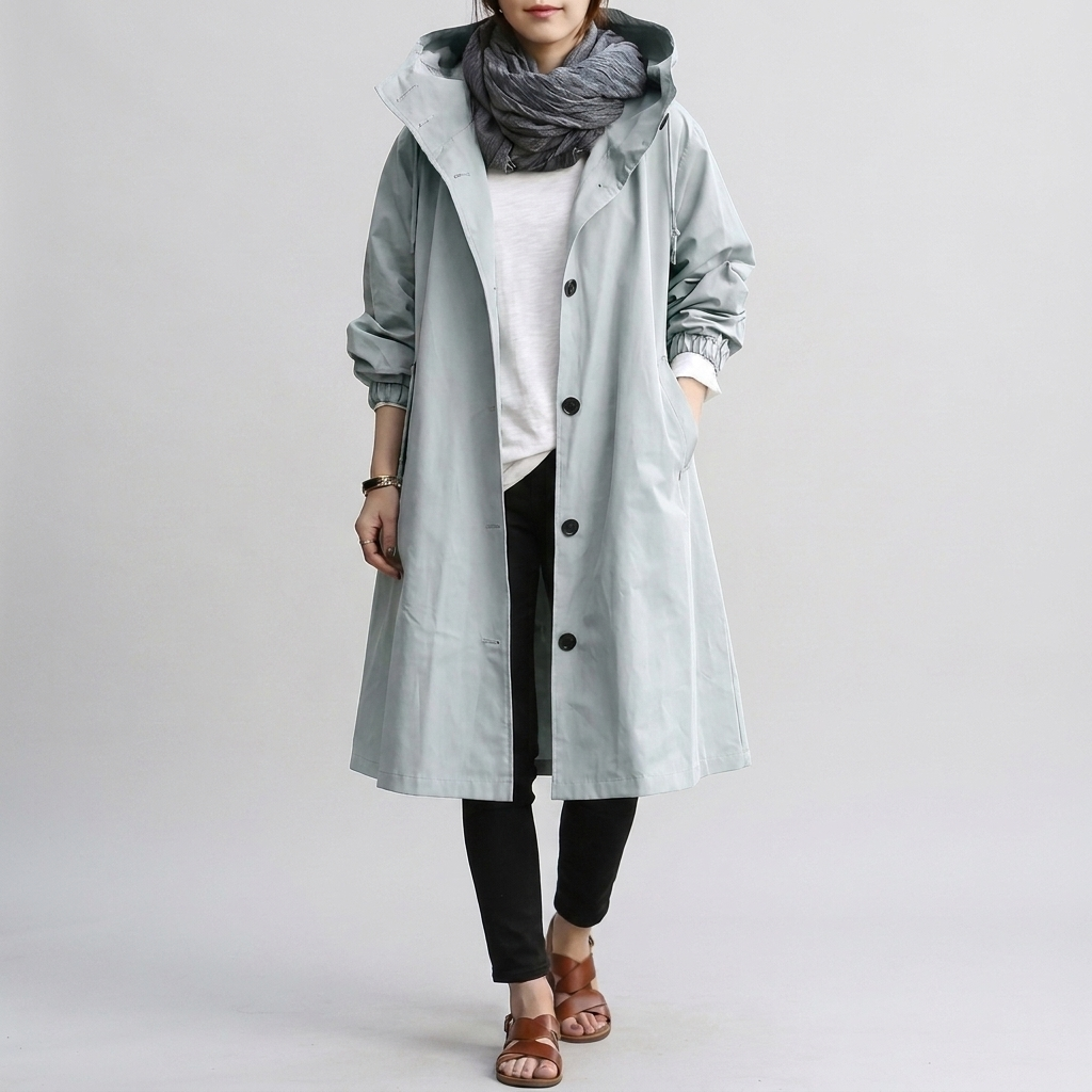 Imperméable Capuche Ajustable Coupe Oversize pour Femme