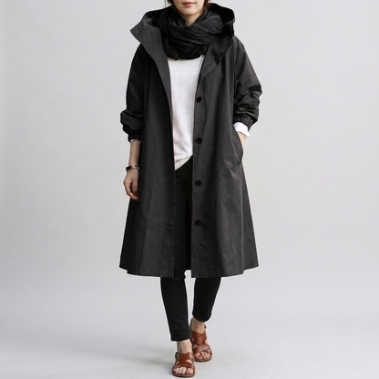 Imperméable Capuche Ajustable Coupe Oversize pour Femme